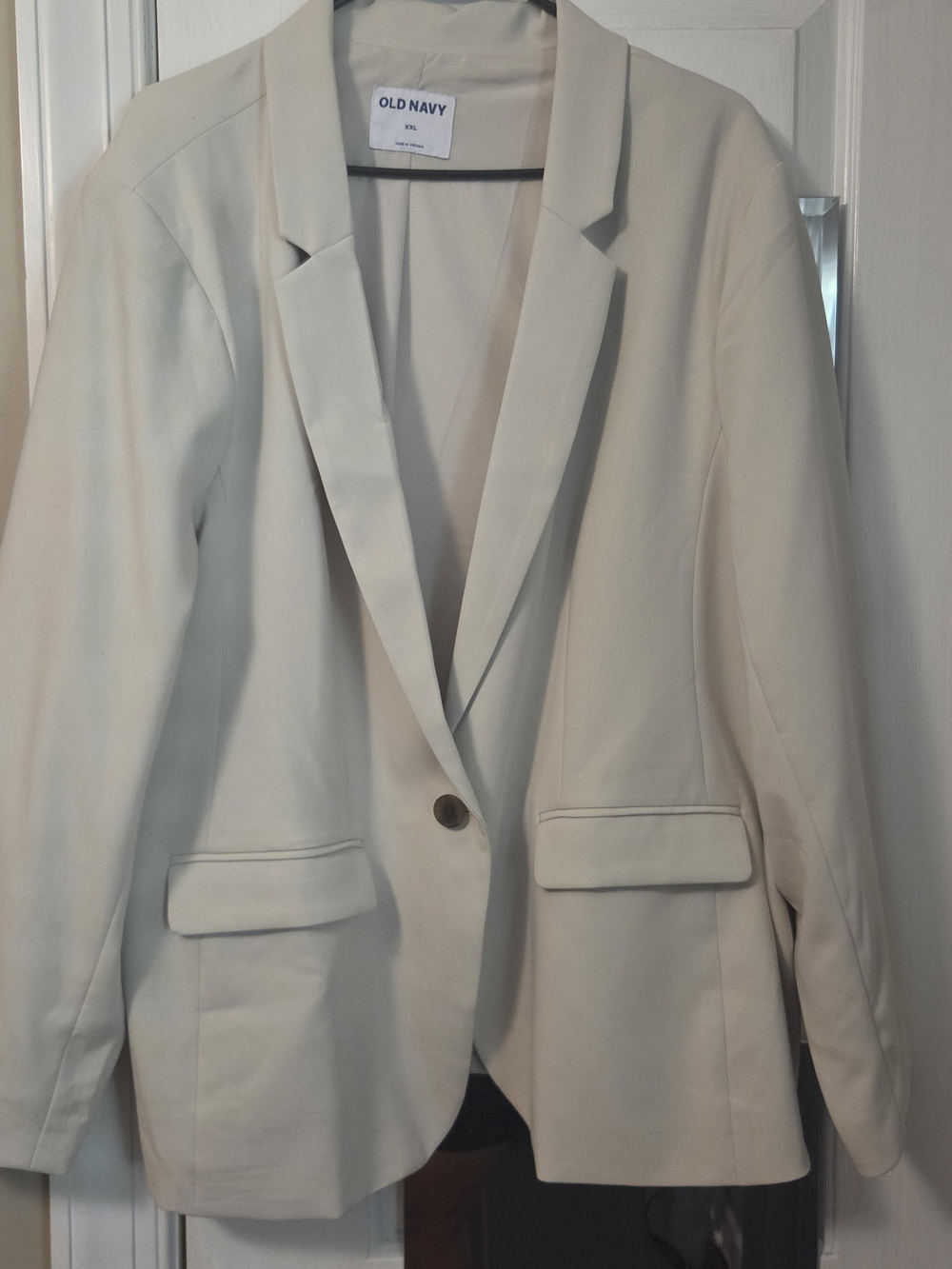Old Navy Women's Cream Single-Button Blazer